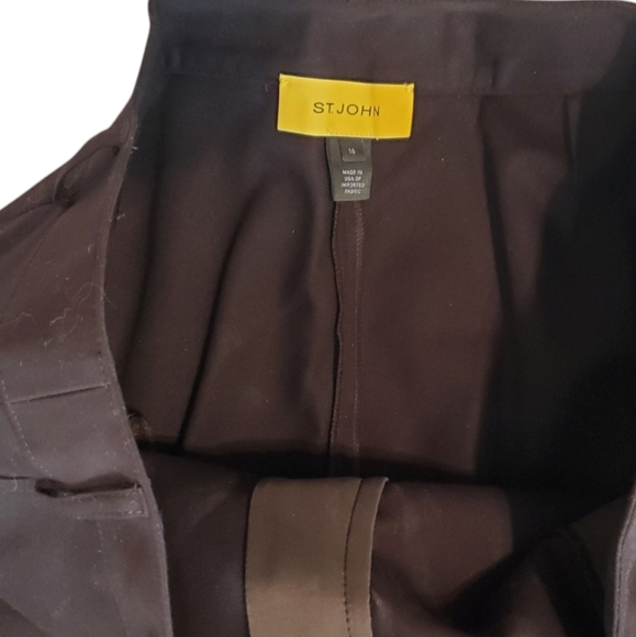 Saint John Dark Brown Long Shorts, With Pockets And Belt Loops Size 16 - Picture 4 of 5